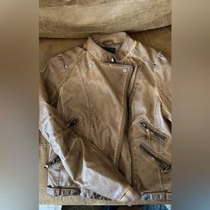 S BROWN LEATHER JACKET